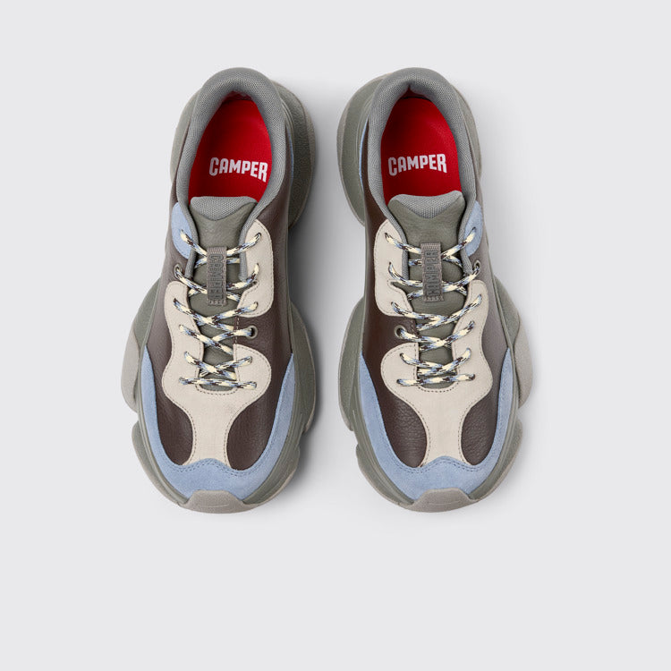Overhead view of Karst 2 Multicolor Leather and Nubuck Sneakers for Men.