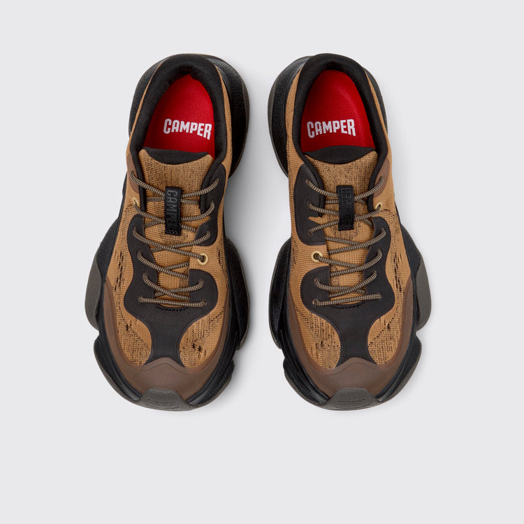 Overhead view of Karst 2 Brown Recycled Engineered Materials Sneakers for Men.