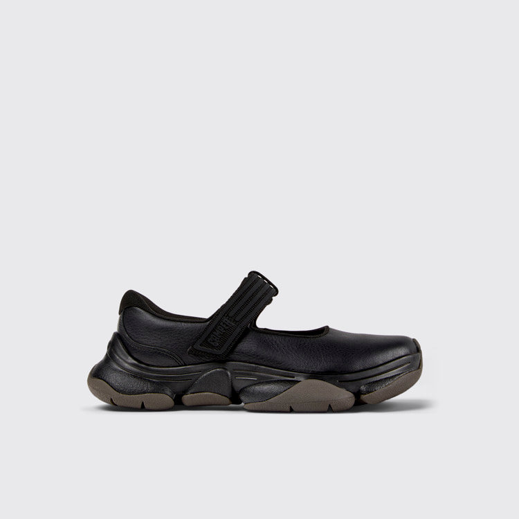 Side view of Karst 2 Black Leather Sneakers for Men.