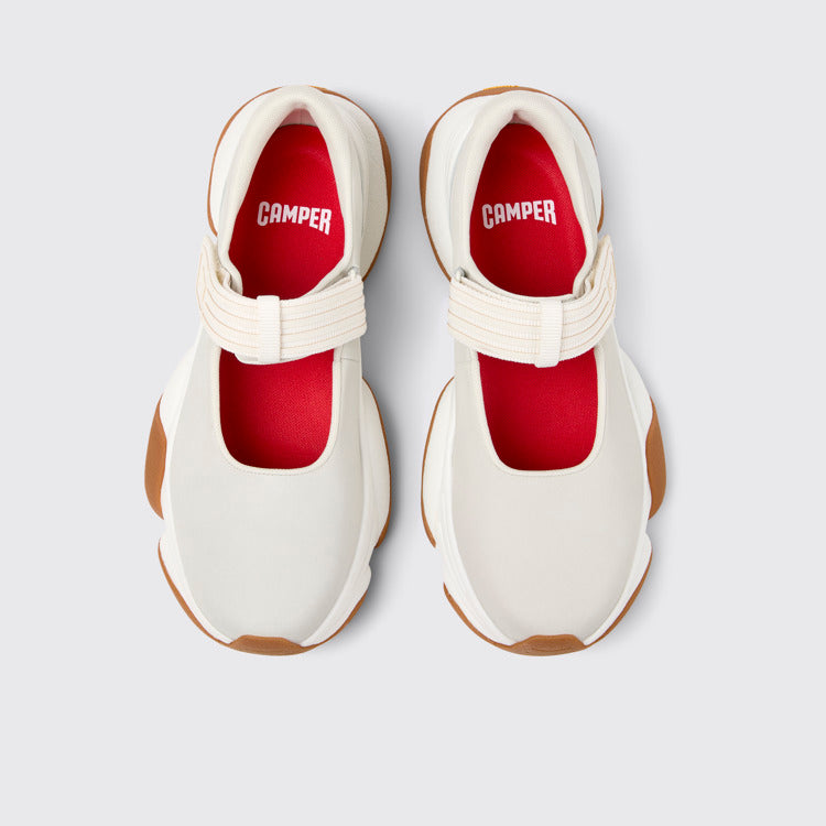 Overhead view of Karst 2 White Leather Sneakers for Men.