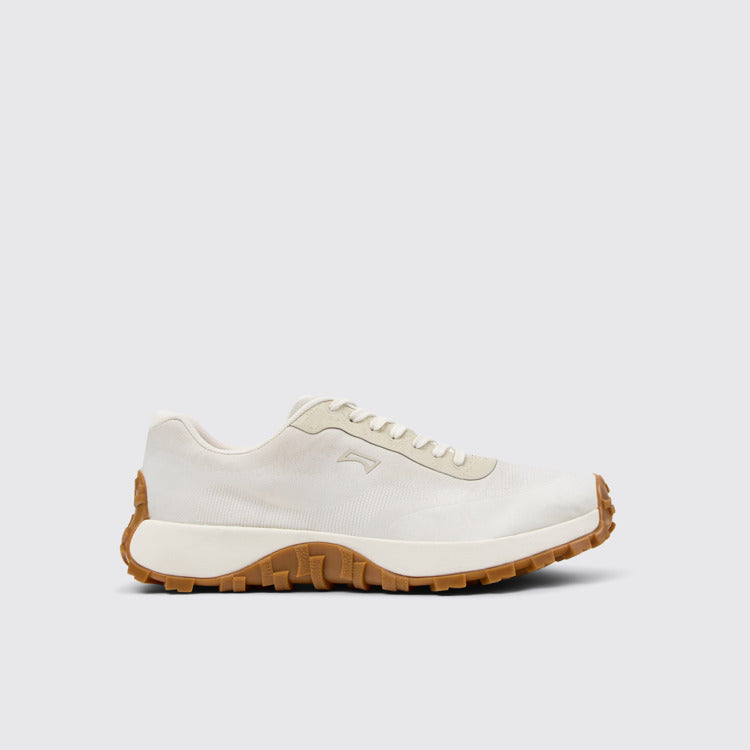 Side view of Drift Trail Beige Engineered Materials and Leather Sneakers for Men.