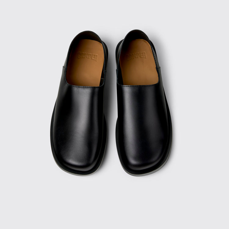 Overhead view of Don Black Leather Shoes for Men.