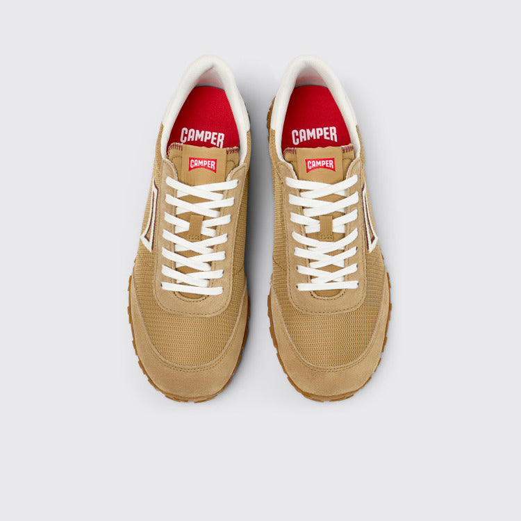Overhead view of Drift Walk Multicolor Textile and Nubuck Leather Sneakers for Men.