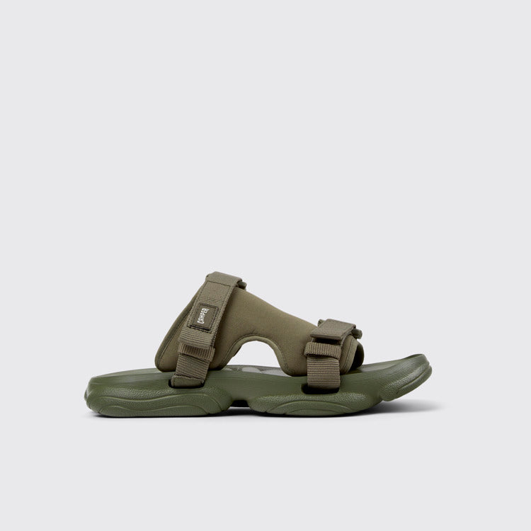 Side view of Karst Sandal Green Textile Sandals for Men.