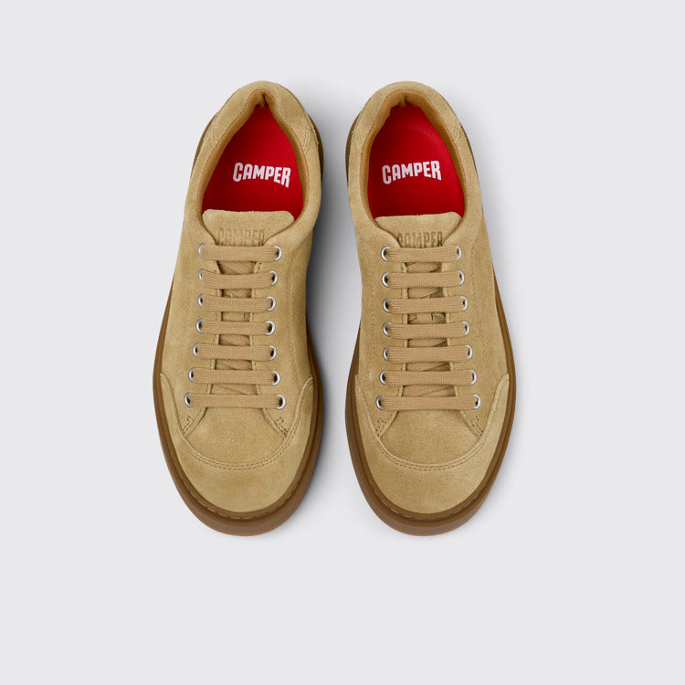 Overhead view of Runner Twentyfive Brown Suede Leather Sneakers for Men.
