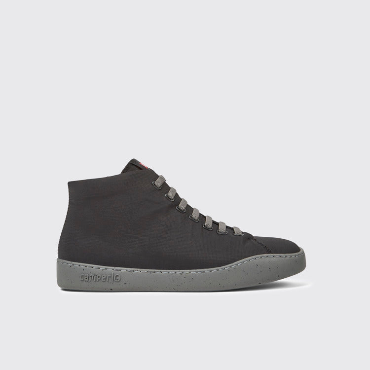 Side view of Peu Touring Black Textile Sneakers for Men.