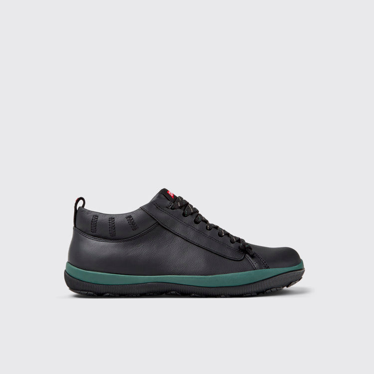 Side view of Peu Pista GM Black Leather Ankle Boots for Men.