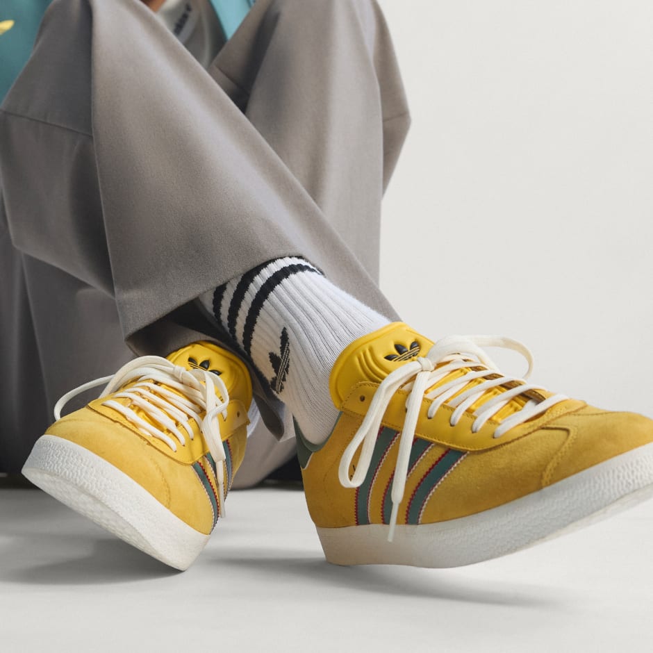 Adidas Gazelle Jamaica x Bob Marley Shoes - Bold Gold / None / Pure Ruby