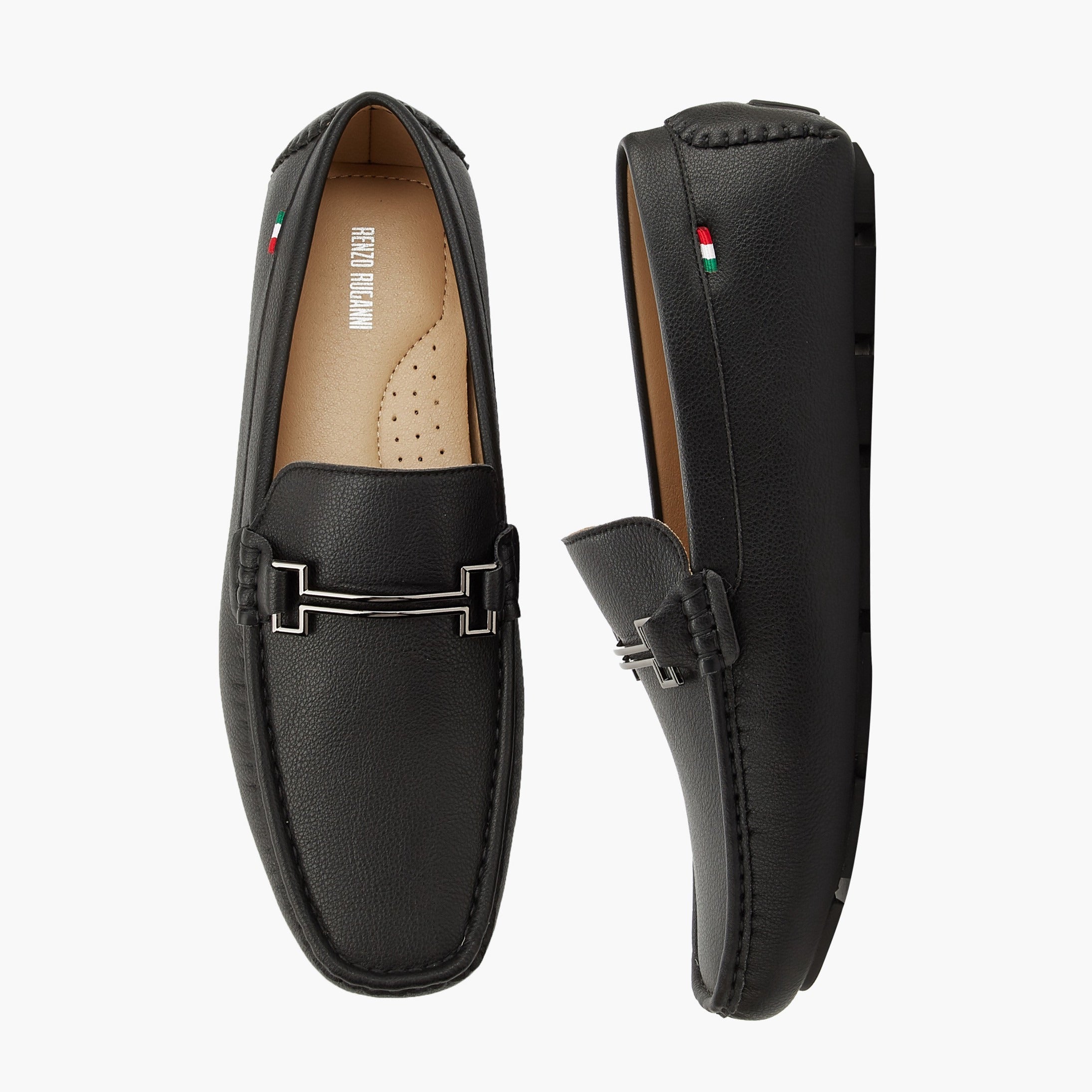 Renzo Ruganni Men Slip-On Loafers Black