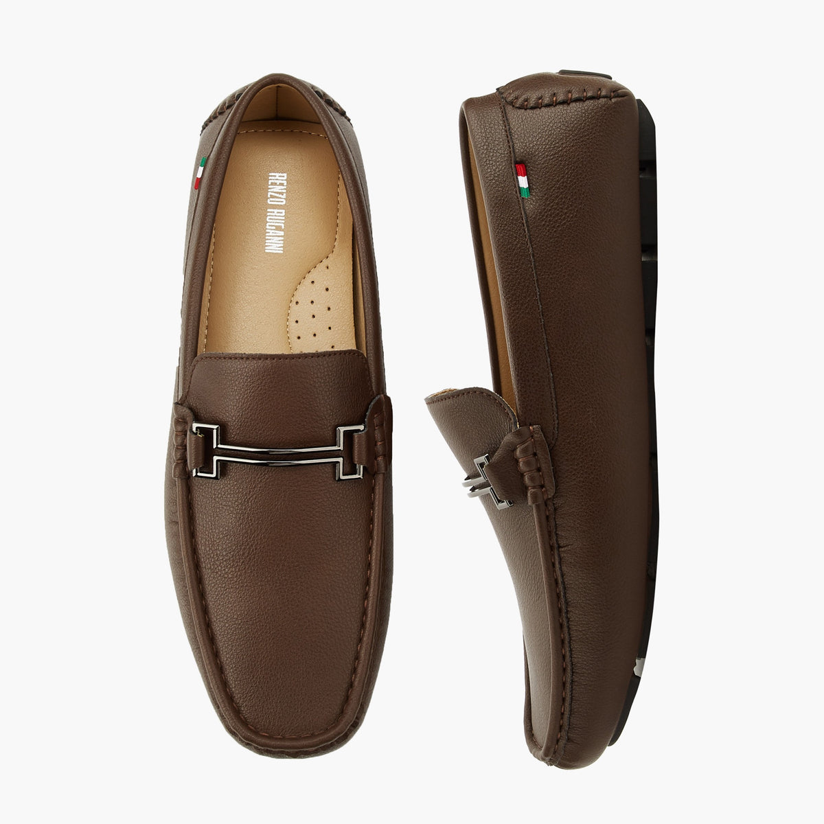 Renzo Ruganni Men Slip-On Loafers Brown