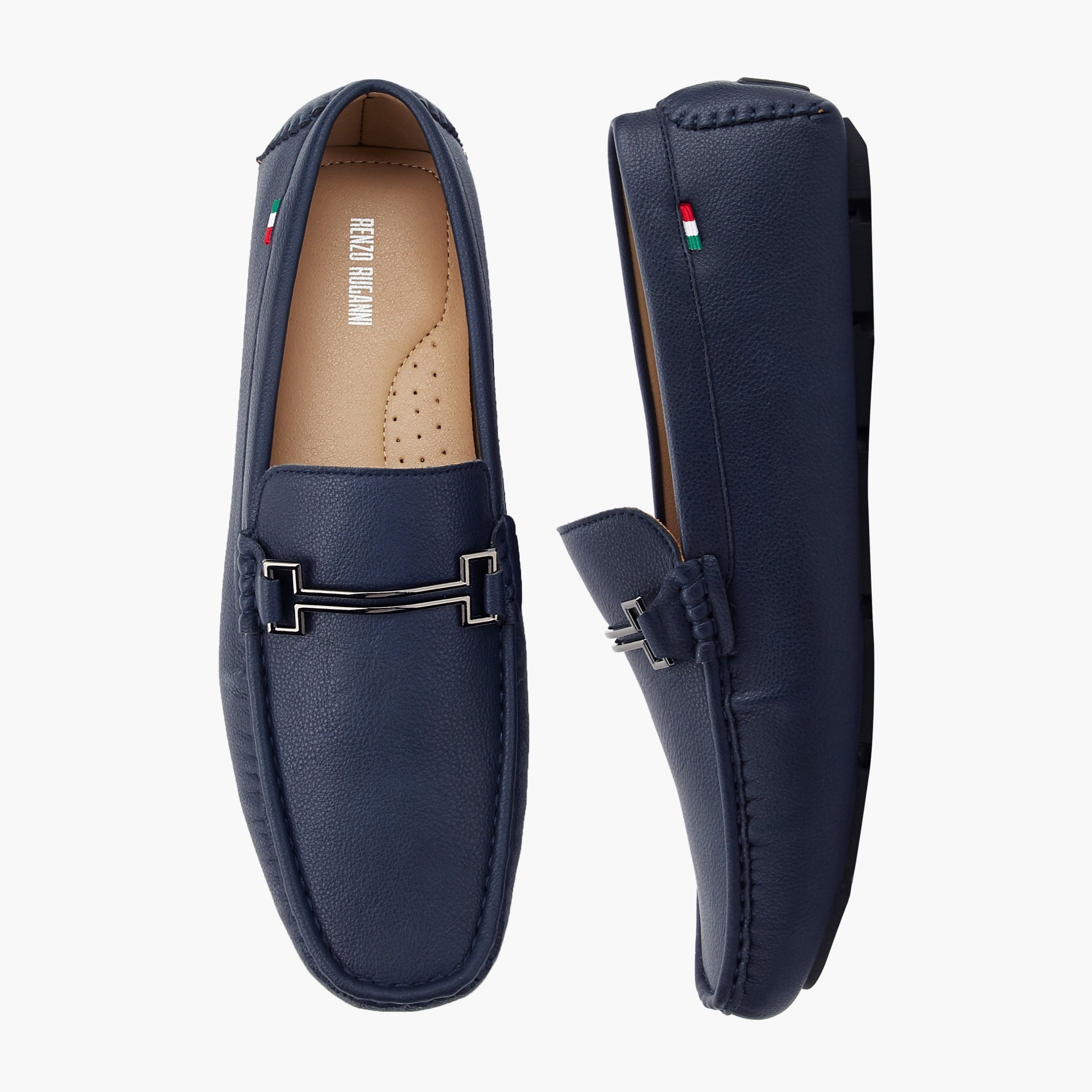 Renzo Ruganni Men Slip-On Loafers Blue
