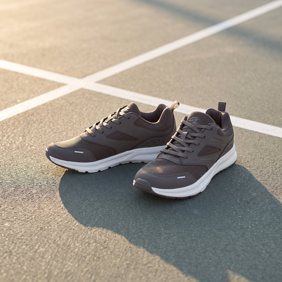 Max Panelled Mesh Lace-Up Sports Shoes Brown for Men - image 1