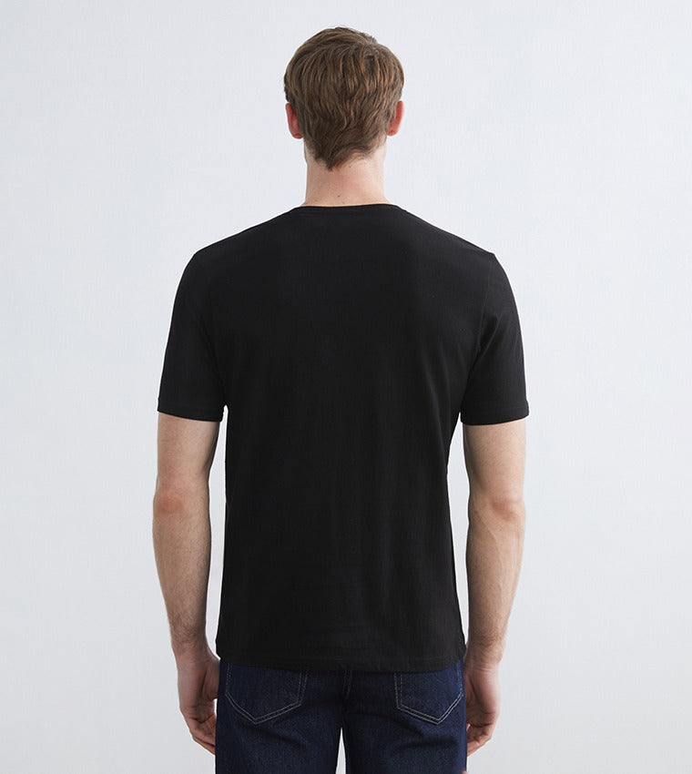 LC Waikiki Sleeves Casual T-Shirt Black