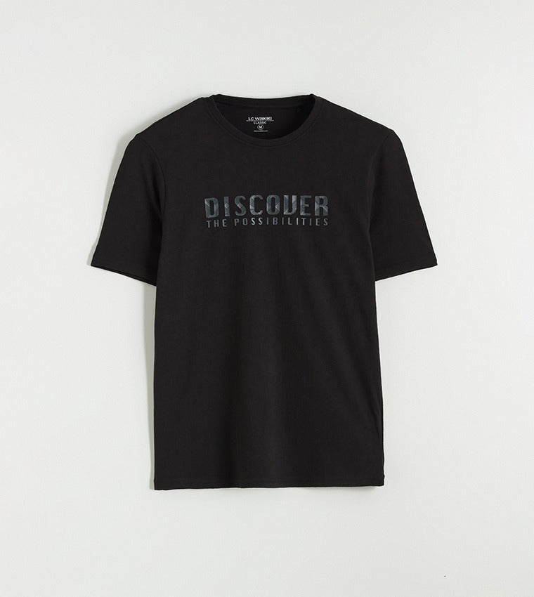 LC Waikiki Sleeves Casual T-Shirt Black