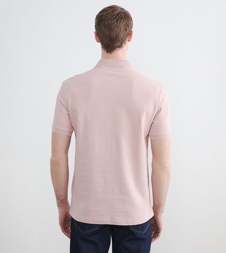 LC Waikiki Solid Short Sleeves Polo T-Shirt Pink