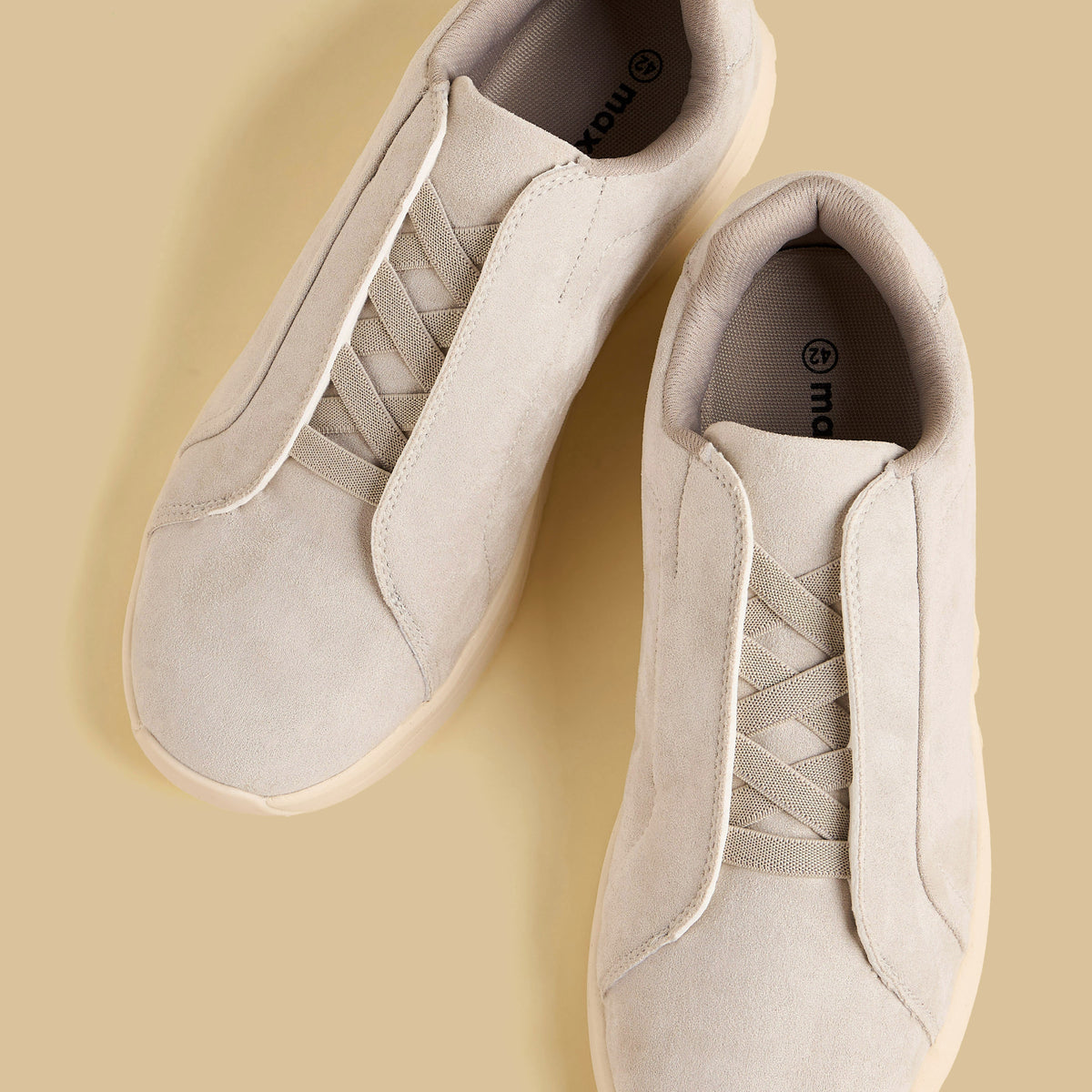 Max Panelled Slip-On Sports Shoes Cream for Men - image 3