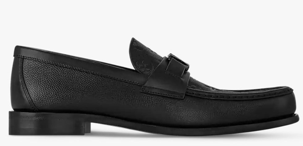 LV Major Monogram-embossed Black Loafer