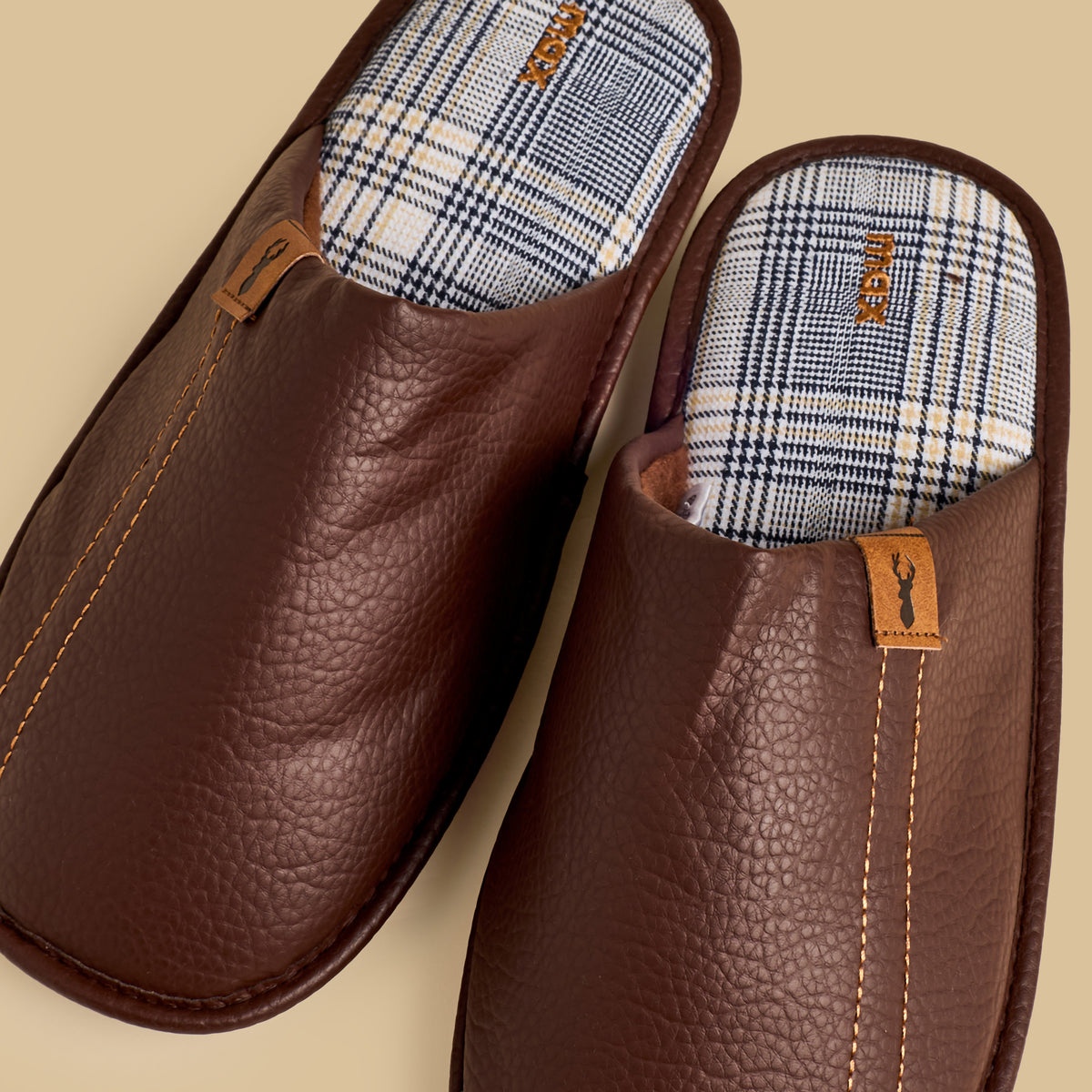 Max Applique Detail Bedroom Mules Brown for Men - image 3