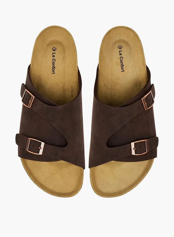 Buckle Details Sandal Men by Le Confort Brown