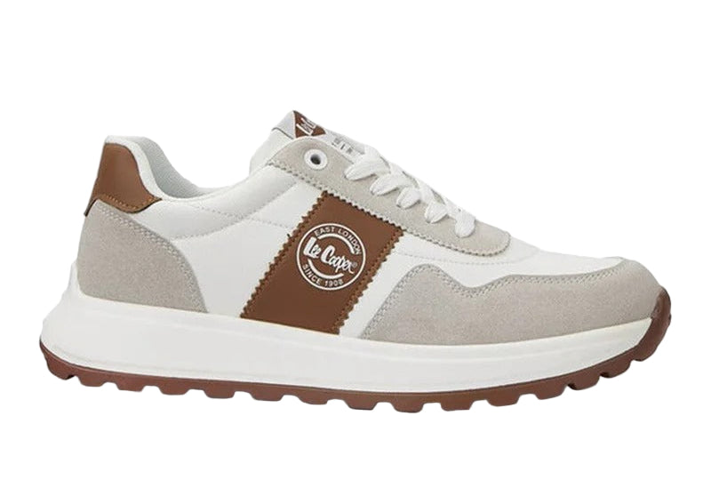 Lee Cooper Men's Panelled Lace-Up Sneakers - Brown