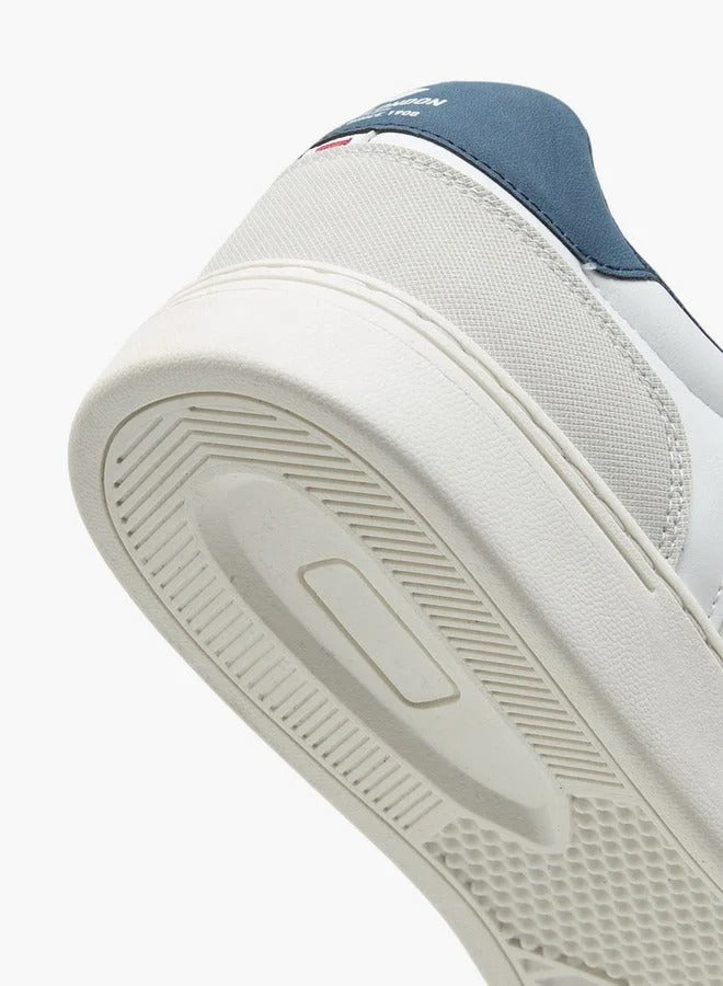 Lee Cooper Men's Solid Lace-Up Sneakers- WHITE
