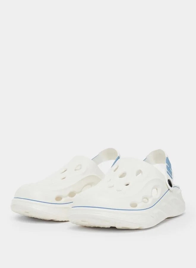 Styli Contrast Trim Clogs White for Men