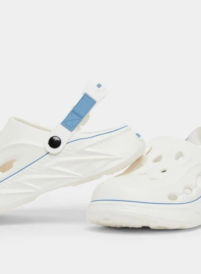 Styli Contrast Trim Clogs White for Men