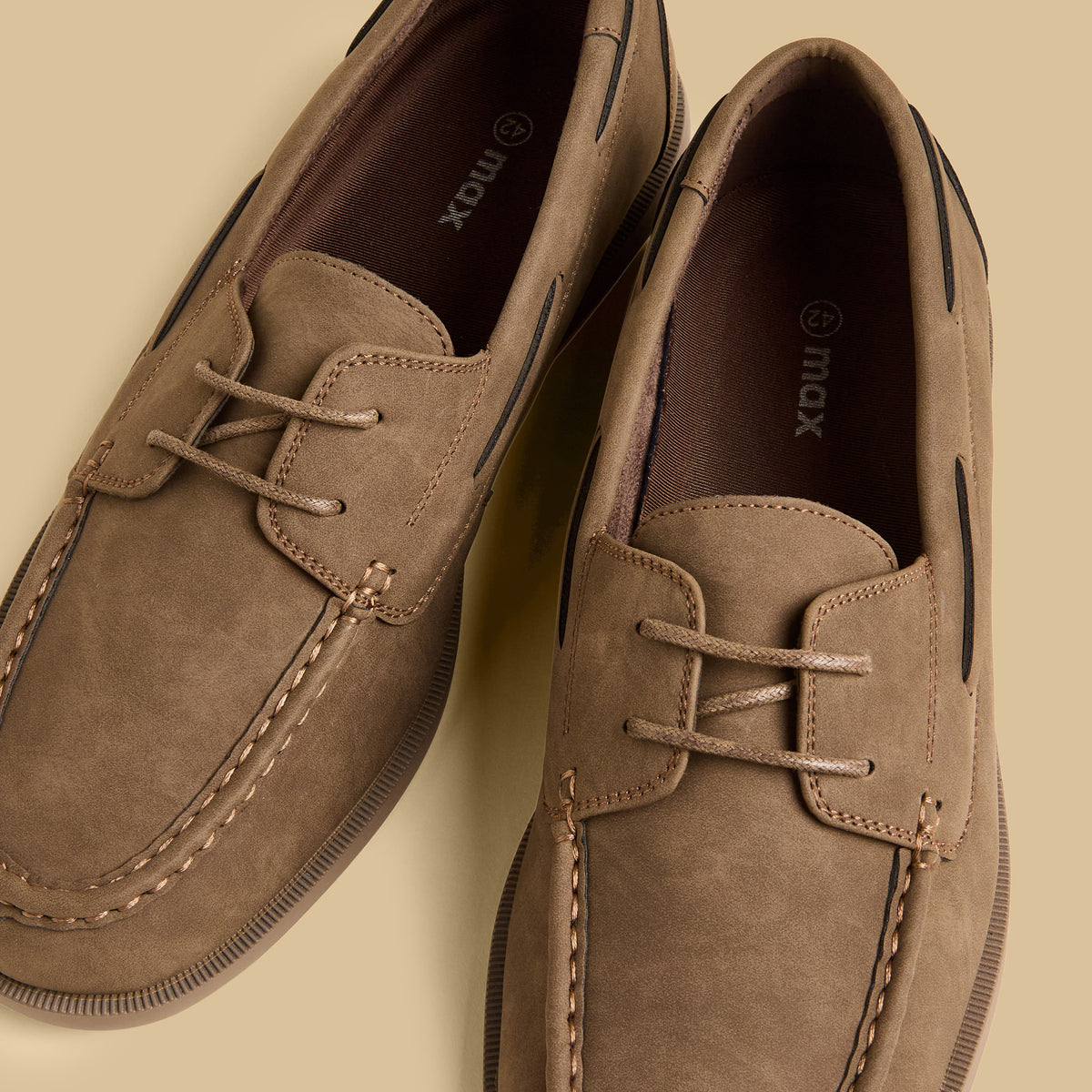 Max Stitch Detail Lace-Up Shoes Brown for Men - image 3