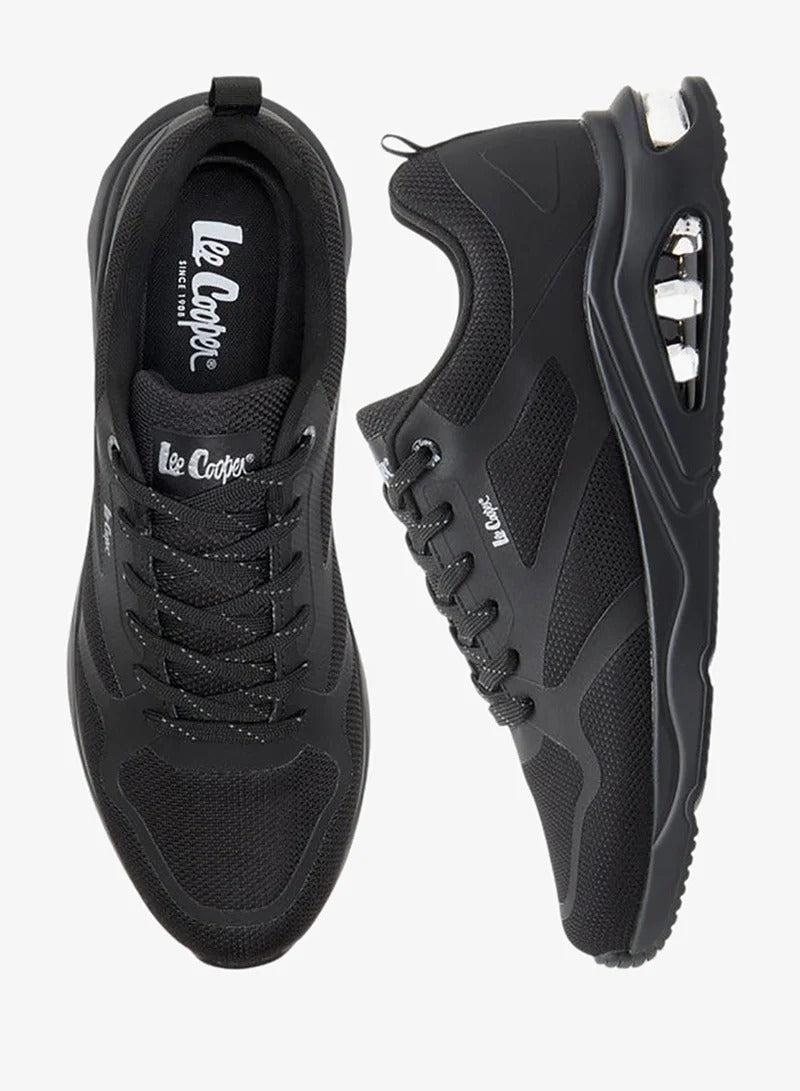 Lee Cooper Panelled Sneakers with Lace-Up Closure
