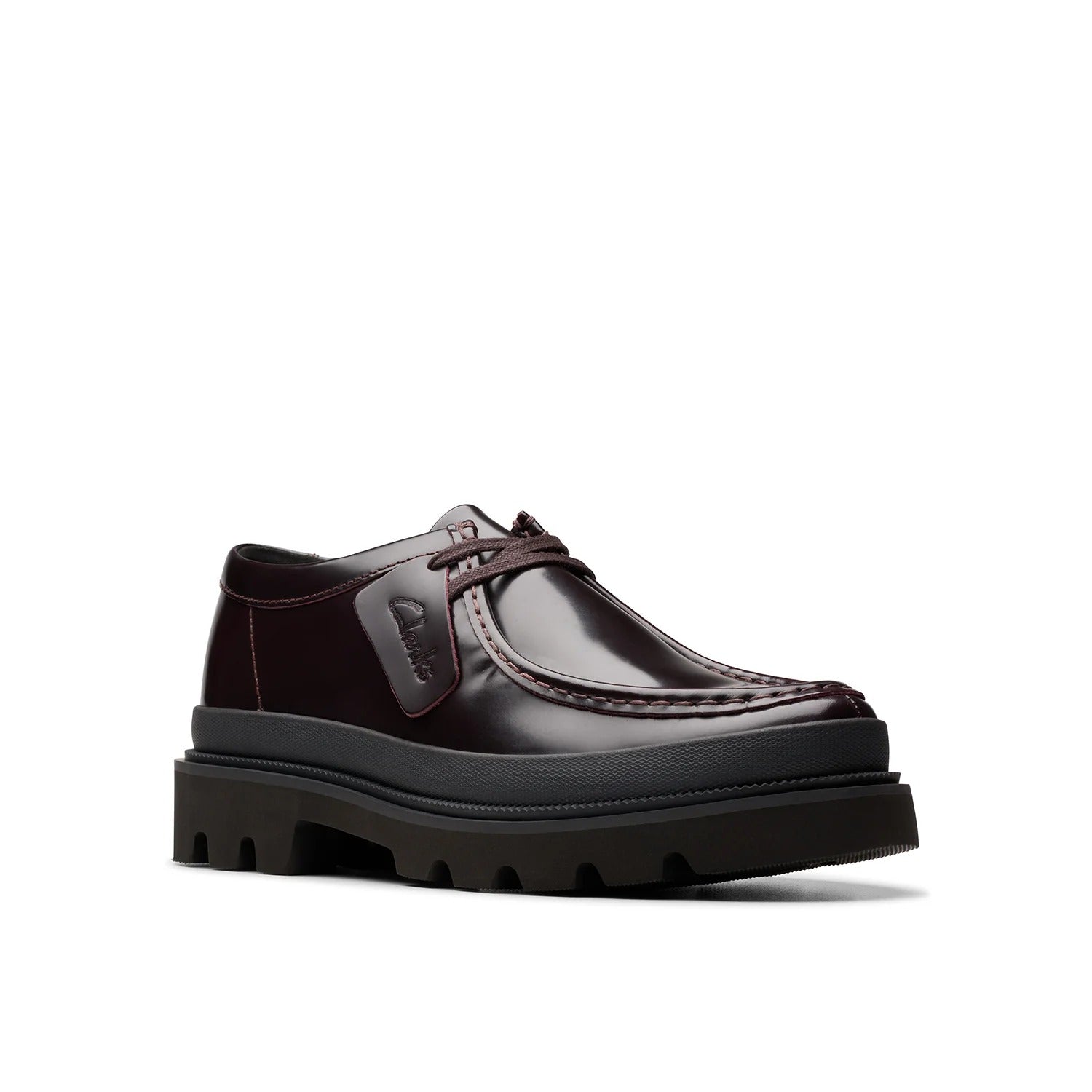 Clarks Mens Badell Seam / Drk burgundy leather