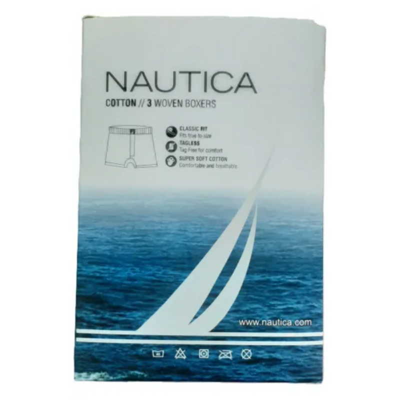 Nautica 3 Pack Soft Cotton Woven Boxers Classic Fit Export Quality