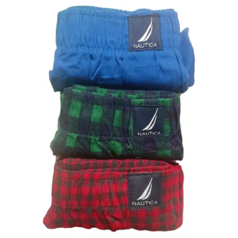 Nautica 3 Pack Soft Cotton Woven Boxers Classic Fit Export Quality