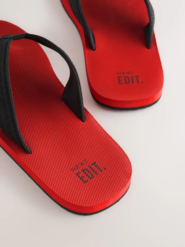 NEXT Red Edit Flip-Flops Men