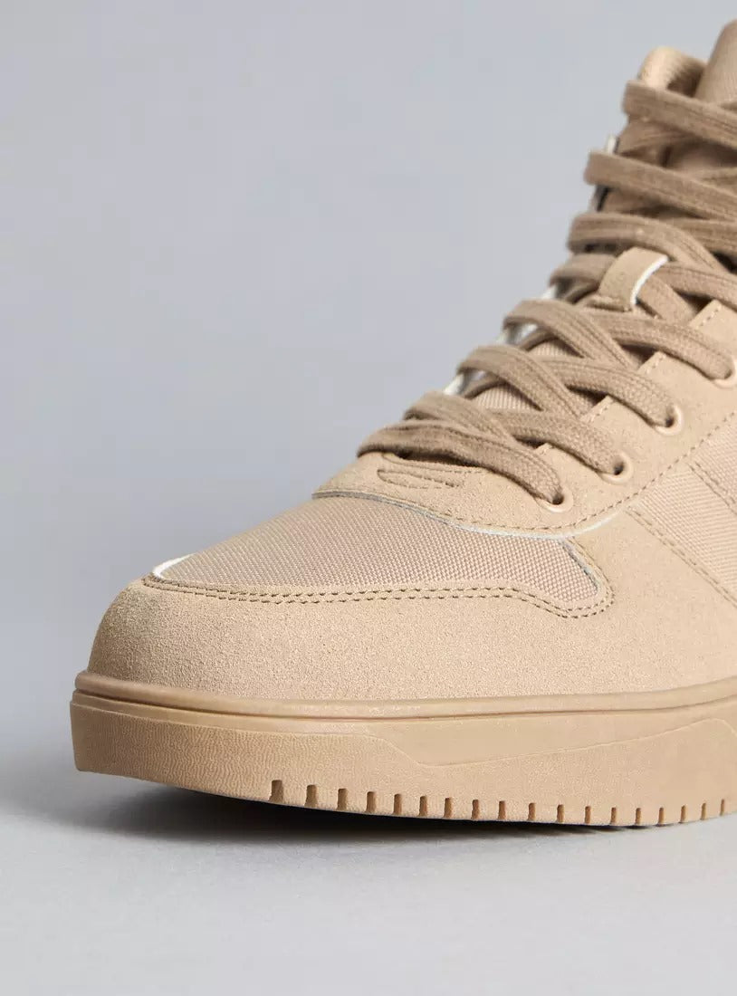 Panelled Ankle Lace-Up Boots