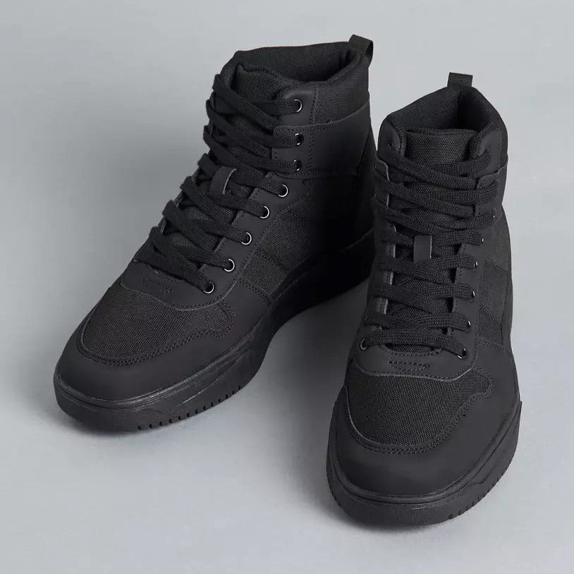 Panelled Ankle Boots with Lace-Up Closure