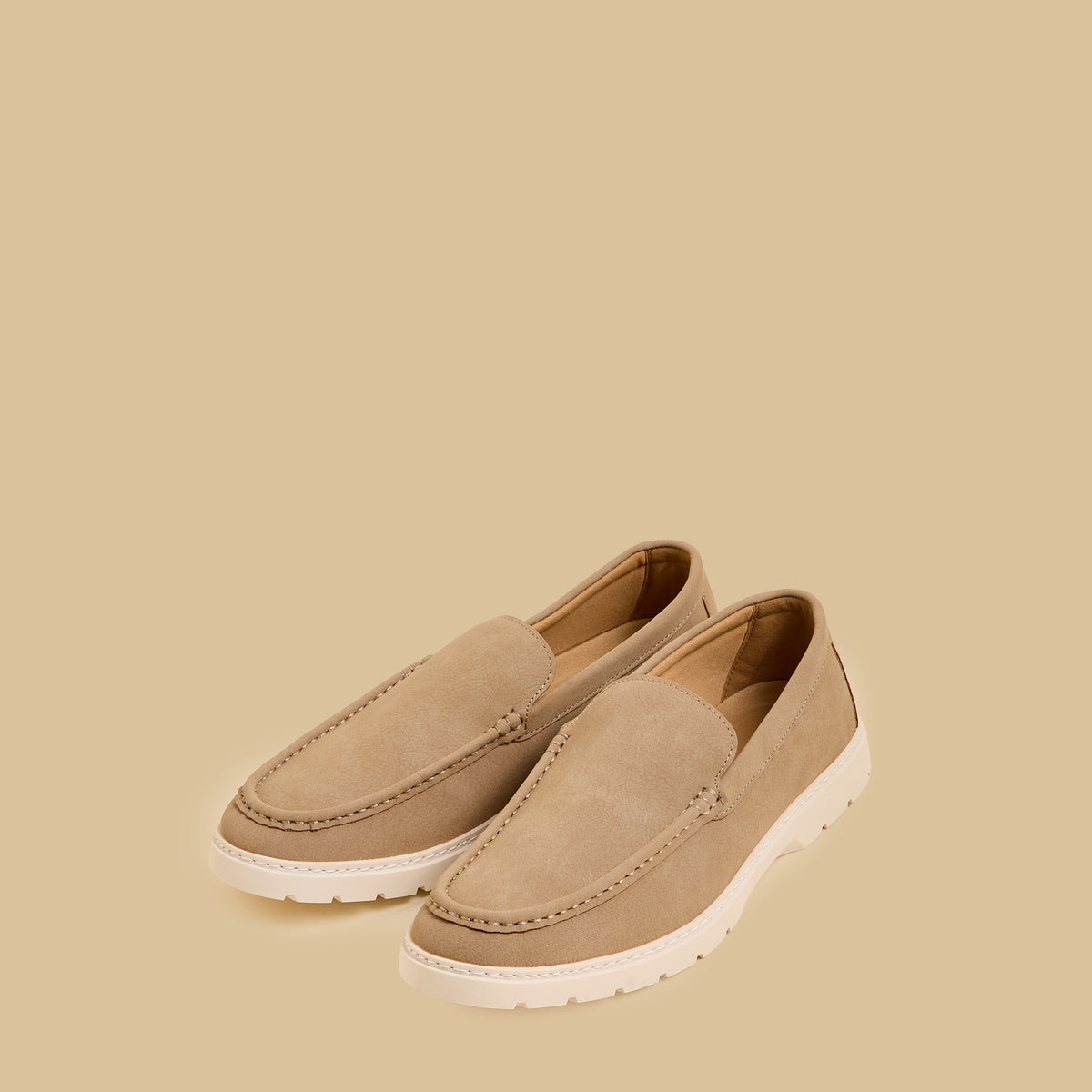 Max Textured Slip-On Loafers Beige for Men - image 1