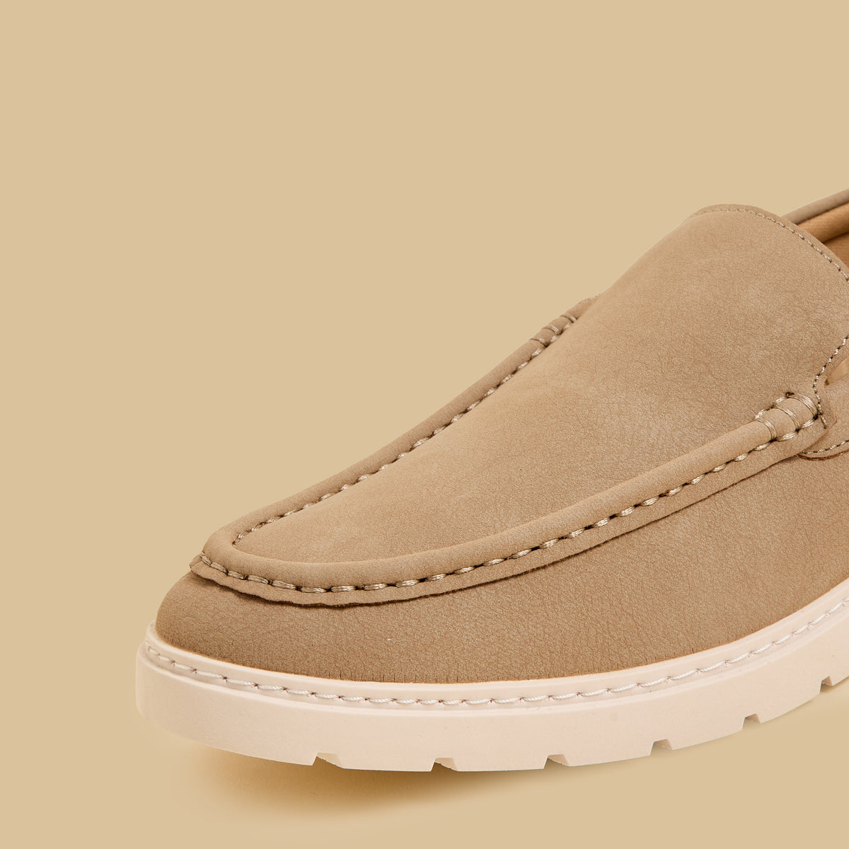 Max Textured Slip-On Loafers Beige for Men - image 4