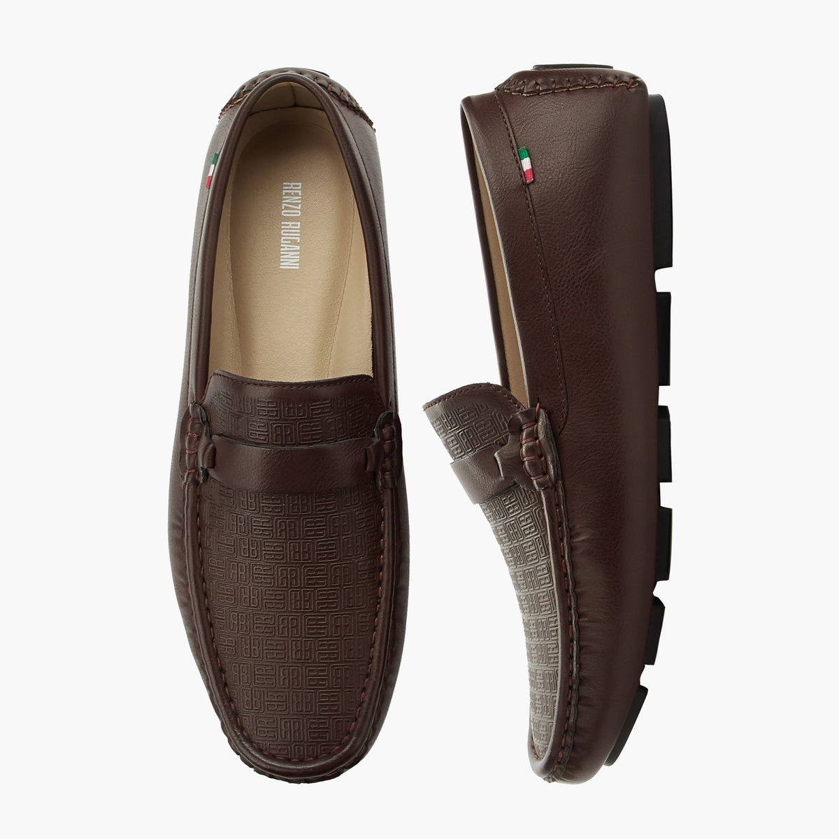 Renzo Ruganni Men Slip-On Moccasins Brown