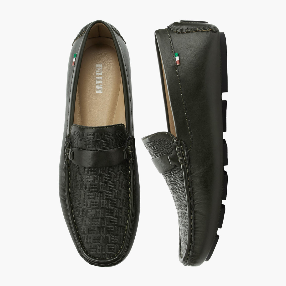 Renzo Ruganni Men Slip-On Moccasins Black