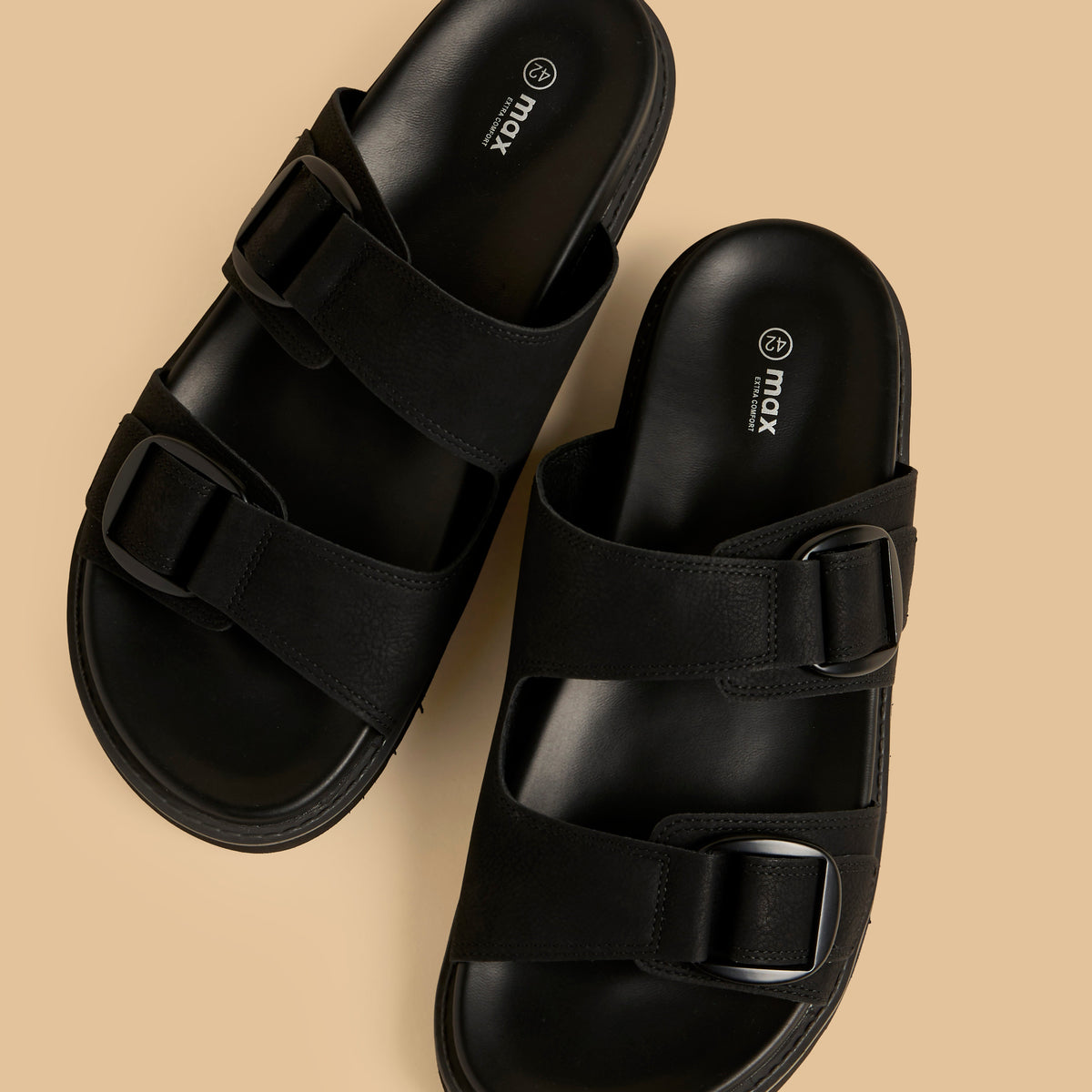 Max Double Strap Buckle Sandals Black for Men - image 3