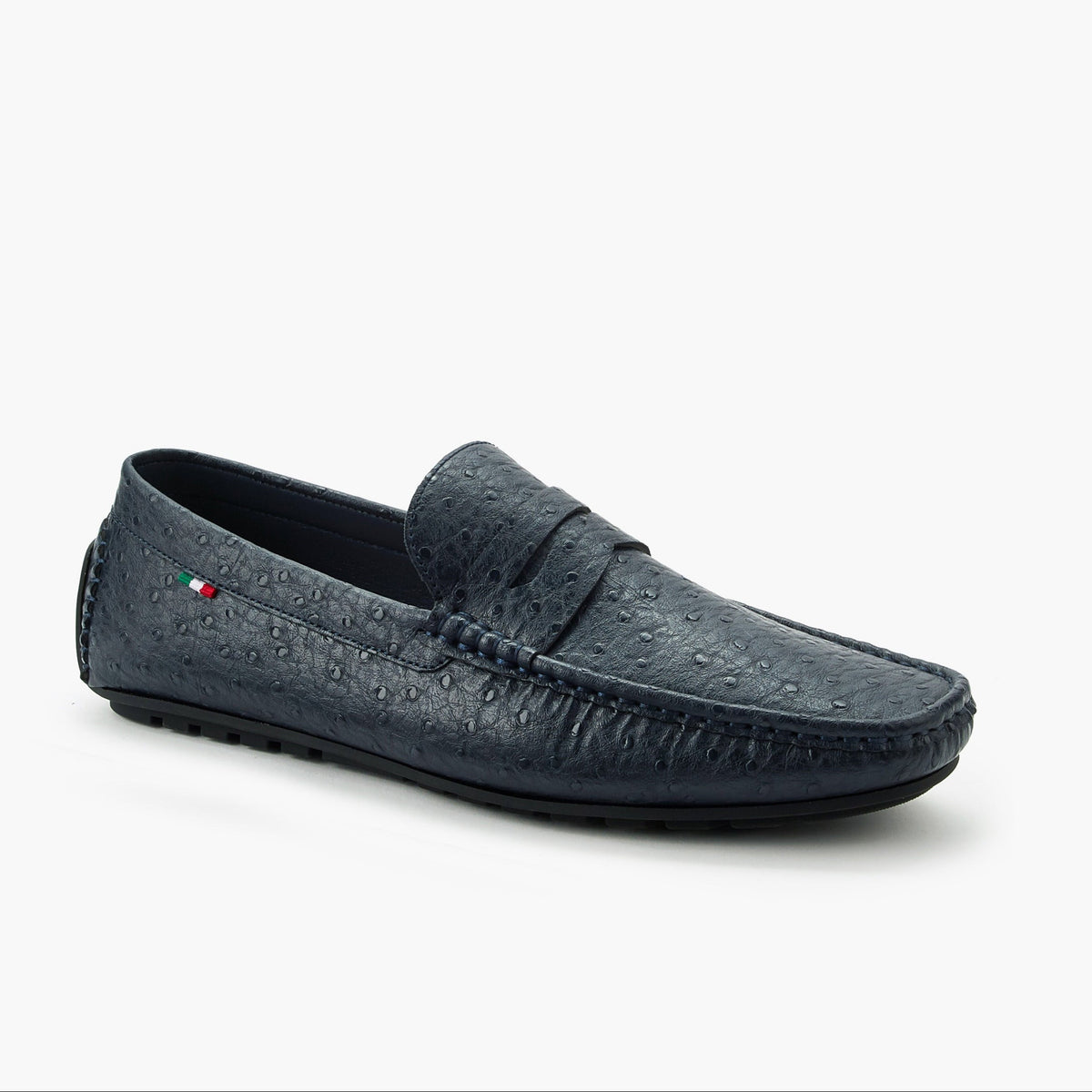 Renzo Ruganni Men Textured Slip-On Blue