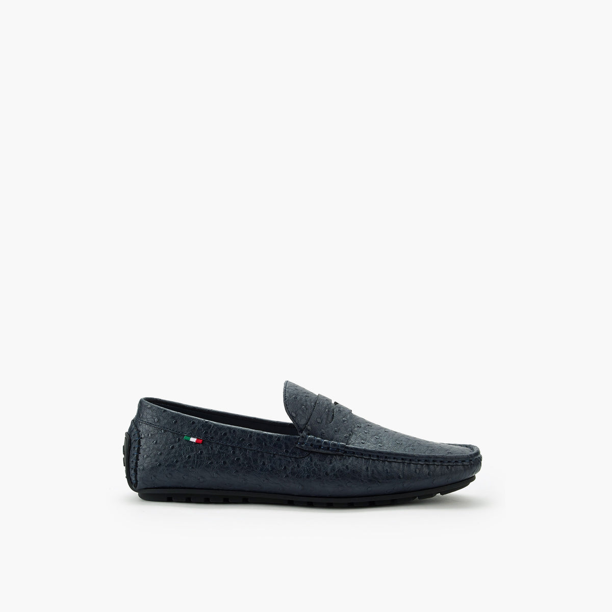 Renzo Ruganni Men Textured Slip-On Blue