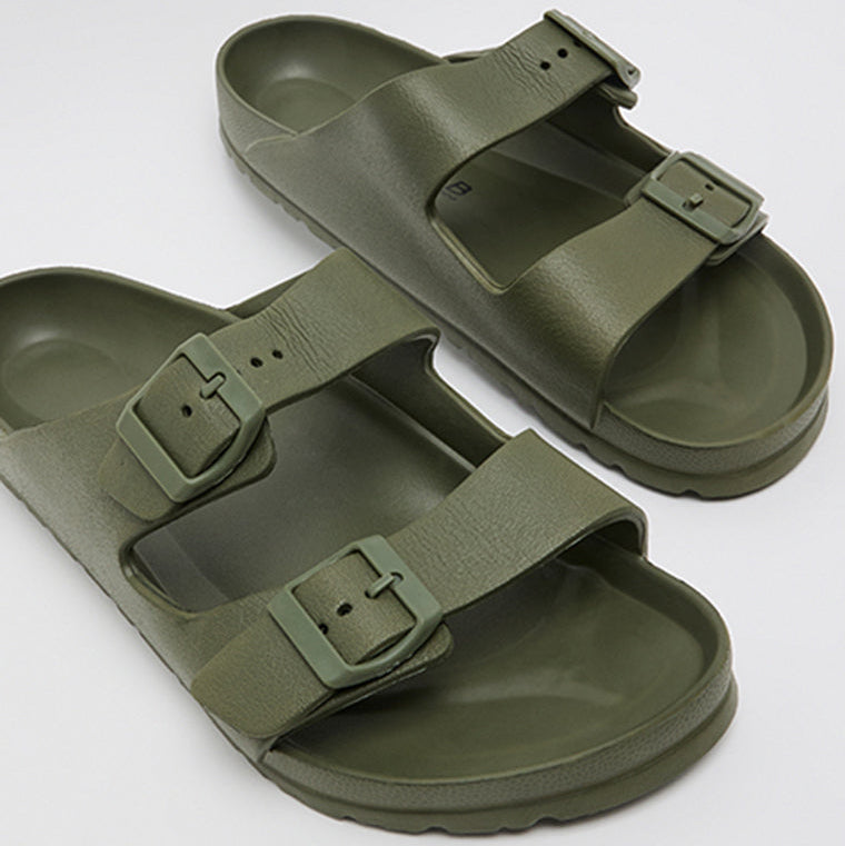 R&B Double Strap Comfort Sandals Olive