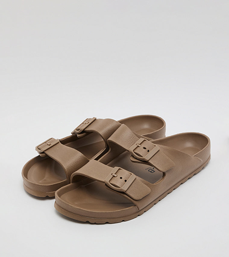R&B Double Strap Comfort Sandals Brown