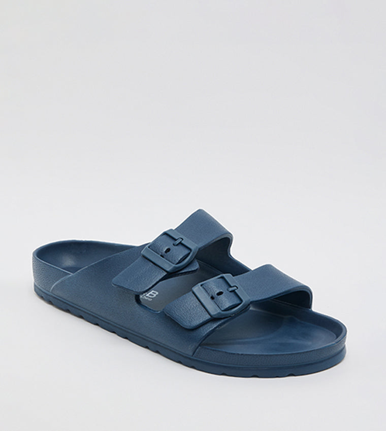 R&B Double Strap Comfort Sandals Navy