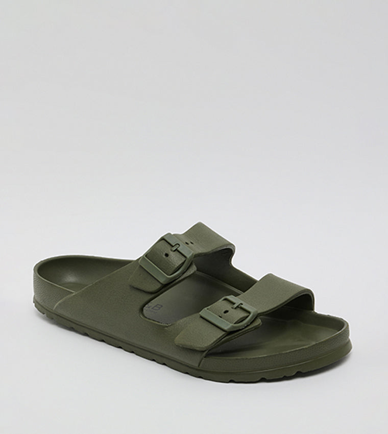 R&B Double Strap Comfort Sandals Olive