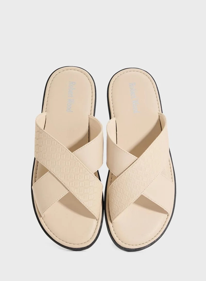 Robert Wood Cross Strap Sandals