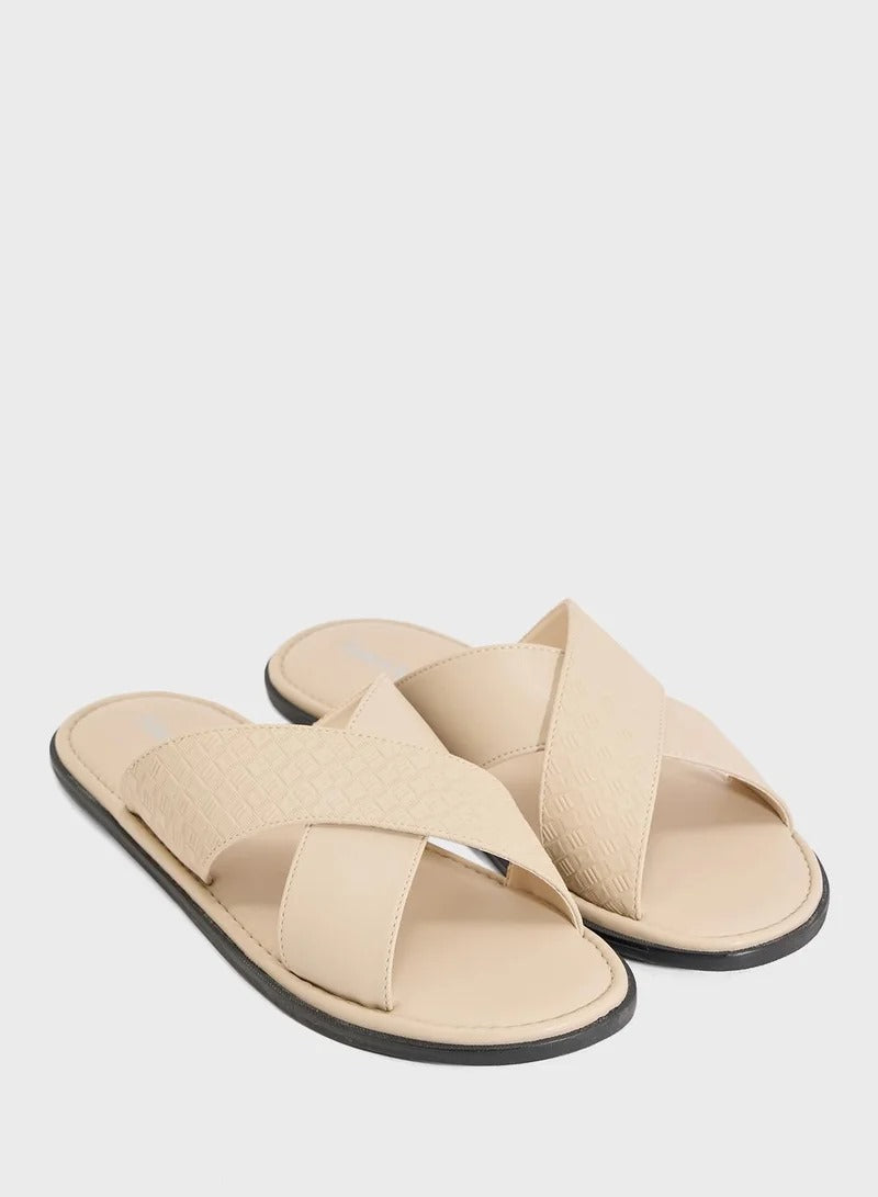 Robert Wood Cross Strap Sandals