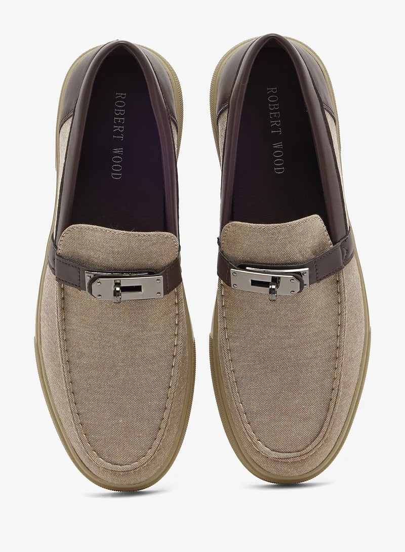 Robert Wood Trim Casual Suede Slip Ons