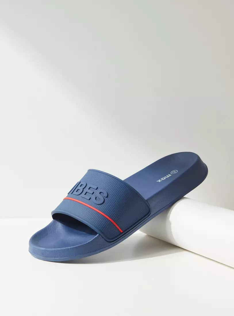 Max TypoGraphic Men Slide Blue